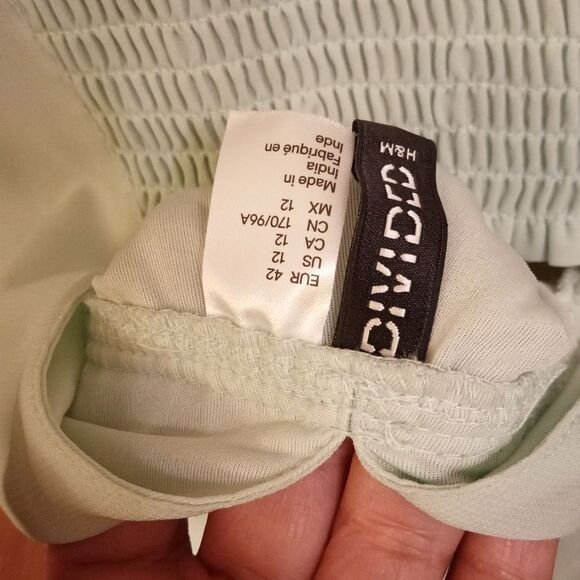 H&M Divided Light Aqua Flowy Ballet Mini Dress Sz 12 - Picture 6 of 8